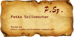 Petko Szilveszter névjegykártya