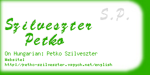 szilveszter petko business card